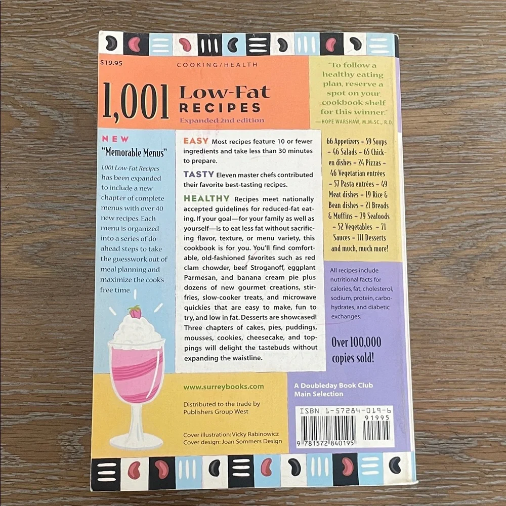 1,001 Low-Fat Recipes Book